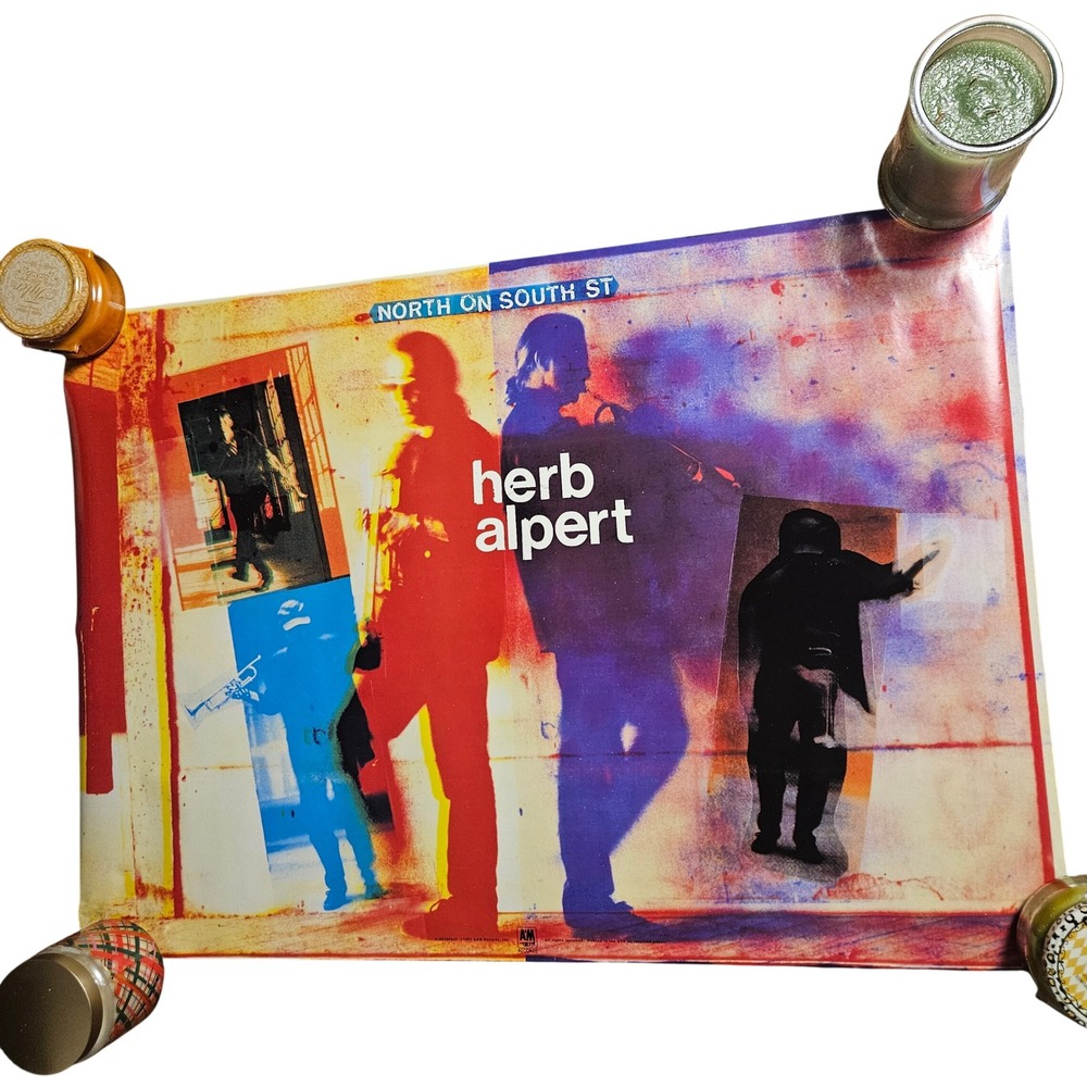 Herb Alpert North On South St. Vintage 1991 Album Promo‎ Poster 24x33 A&M Rare